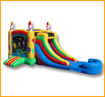 3 in 1 Birthday Cake Bouncer Slide Combo C102
