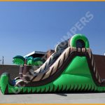 Inflatable 16′ Double Lane Tropical Slide S059