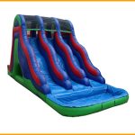 Inflatable 18′ Triple Lane Wet and Dry Water Slide W107