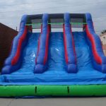 Inflatable 18′ Triple Lane Wet and Dry Water Slide W107